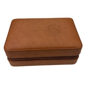 Δερμάτινος Υγραντήρας Ταξιδιού για 9-10 Πούρα (4048-BR)