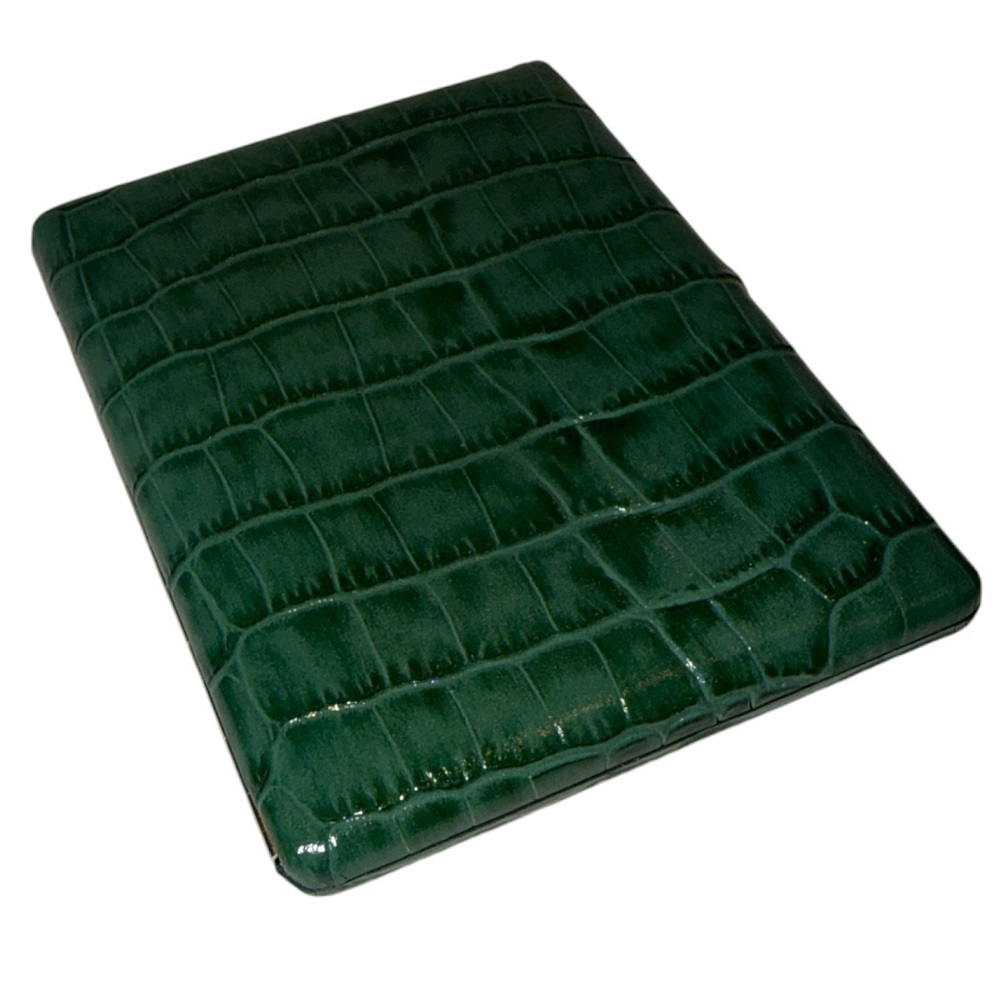 Pearl Δερμάτινη Ταμπακιέρα Εφέ Croco Πράσινο (Regular Size) - Image 3