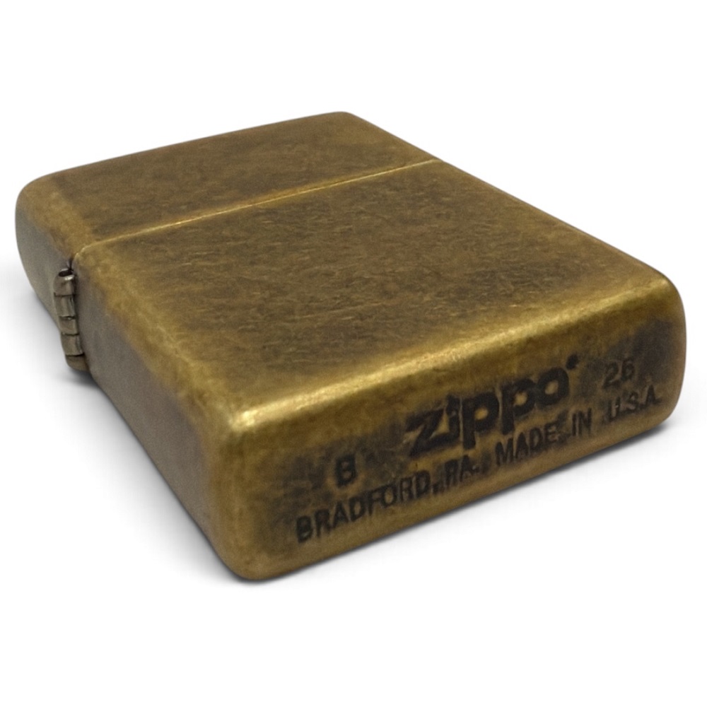 Zippo Αναπτήρας Πέτρας με Φιτίλι (Antique Brass Gold) - Image 2