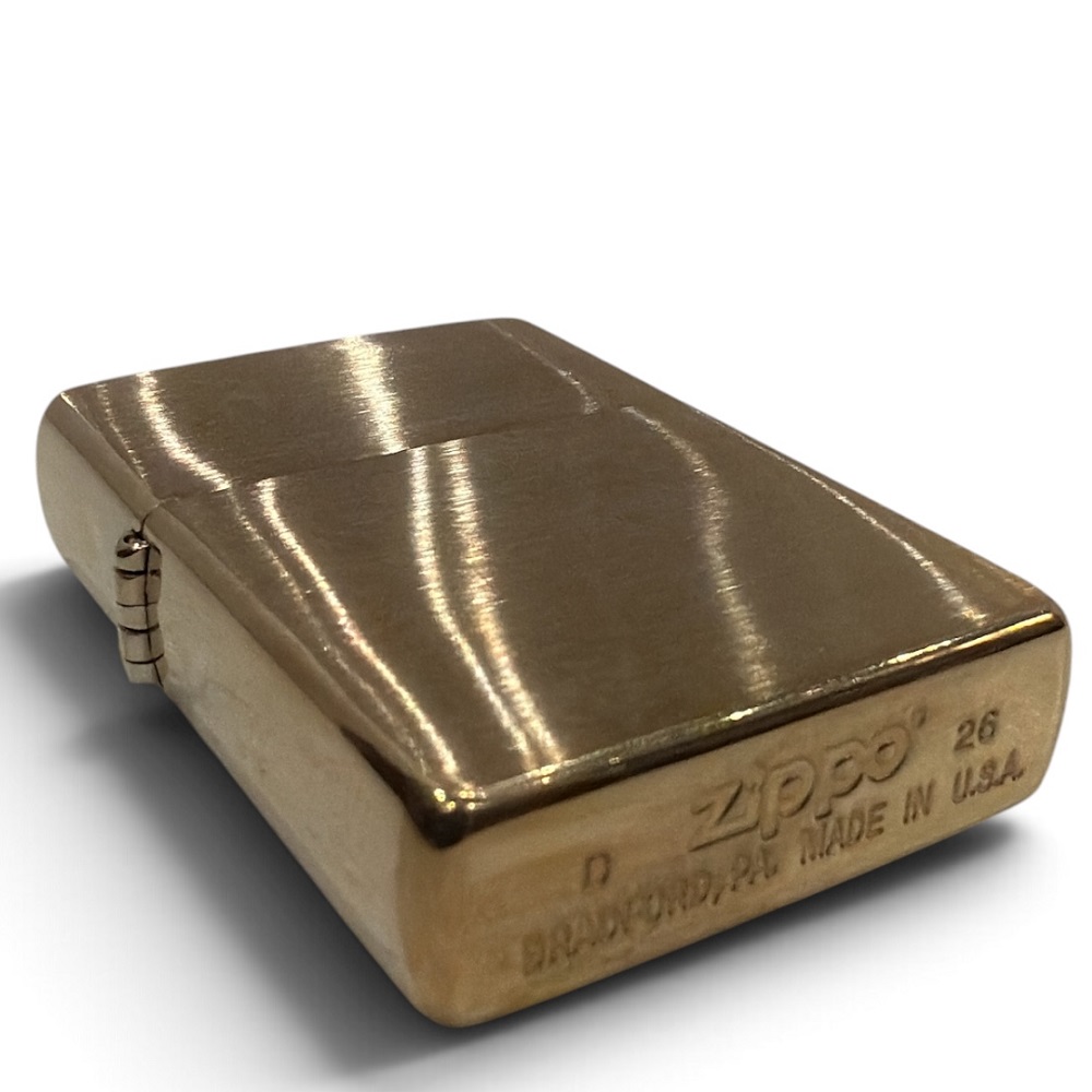 Zippo Αναπτήρας Πέτρας με Φιτίλι (Regular Bright Brushed Brass Gold) - Image 4