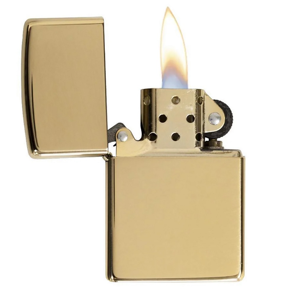 Zippo Αναπτήρας Πέτρας με Φιτίλι (High Polish Brass Gold) - Image 3