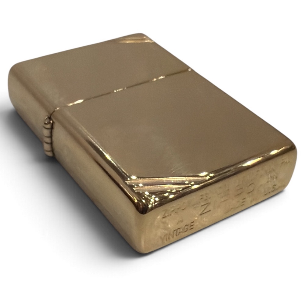 Zippo Αναπτήρας Πέτρας με Φιτίλι (Vintage High Polish Brass Gold) - Image 3