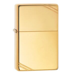 Zippo Αναπτήρας Πέτρας με Φιτίλι (Vintage High Polish Brass Gold)