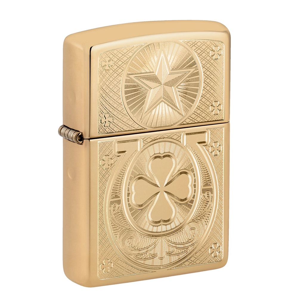 Zippo Αναπτήρας Πέτρας με Φιτίλι (Lucky Design Gold) - Image 5