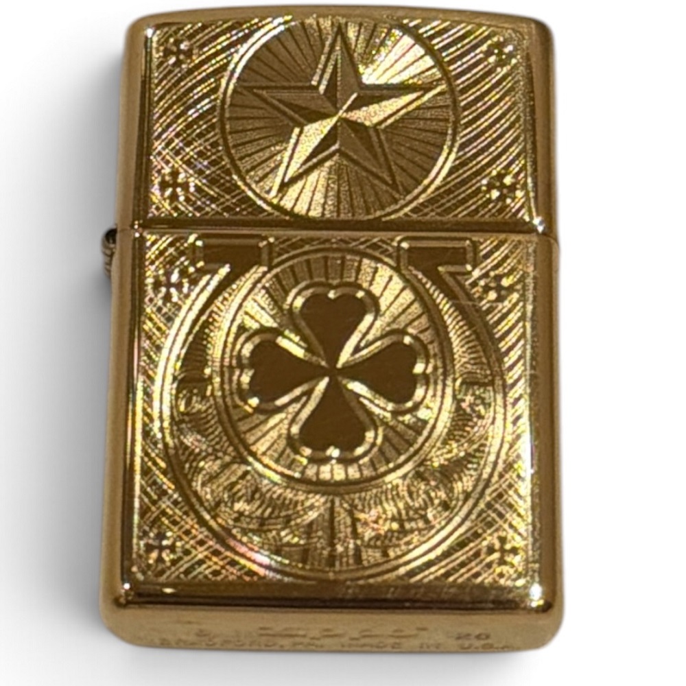 Zippo Αναπτήρας Πέτρας με Φιτίλι (Lucky Design Gold)