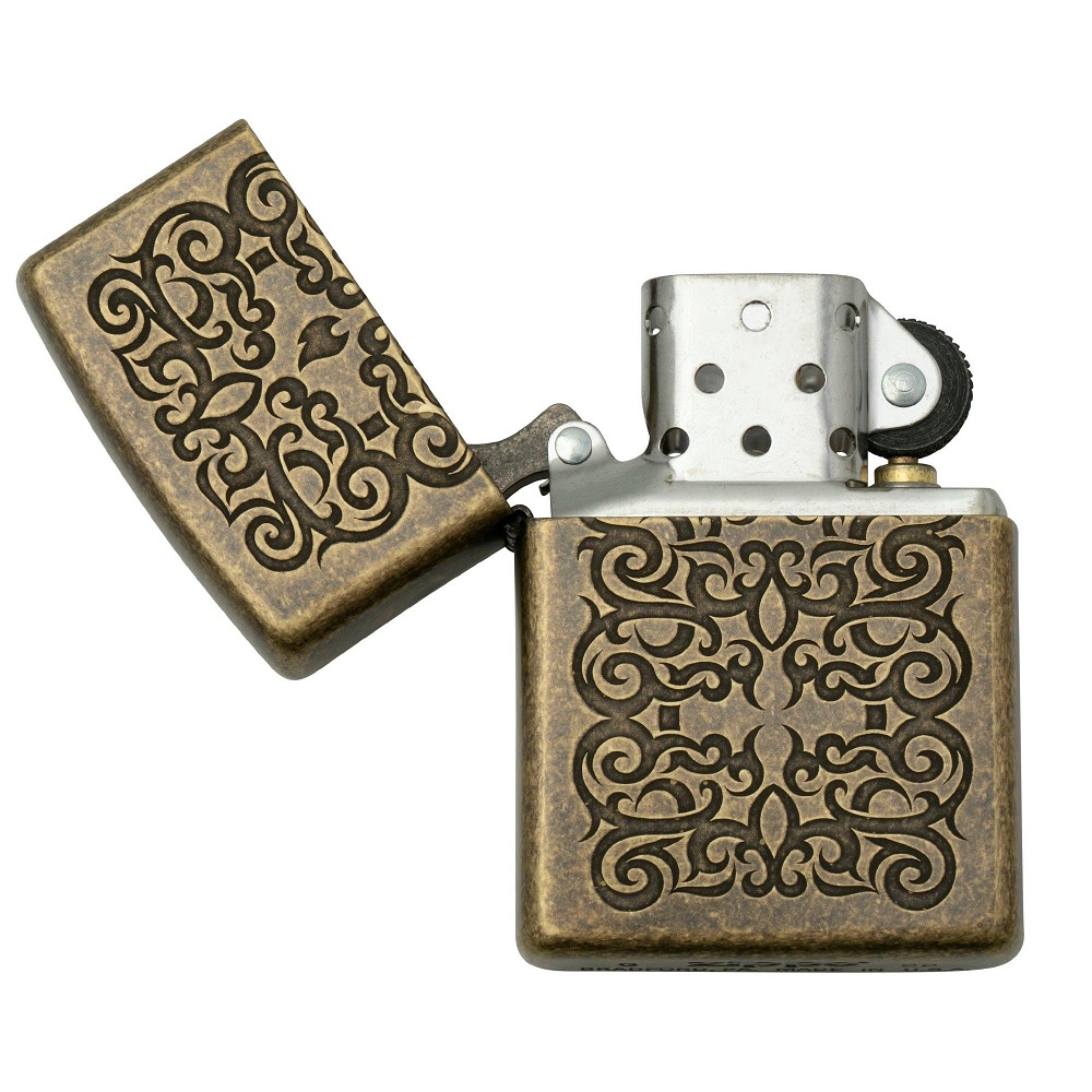 Zippo Αναπτήρας Πέτρας με Φιτίλι (Tattoo Design Gold) - Image 3
