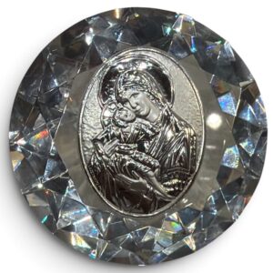 Ασημένια Εικόνα σε Κρύσταλλο Swarovski (Λευκό)
